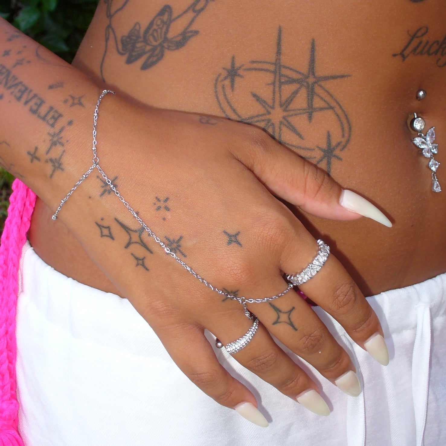 Essence Silver Hand Chain - ILLUSIVE JEWELS