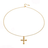 Eve Dangle Cross Gold Necklace - ILLUSIVE JEWELS