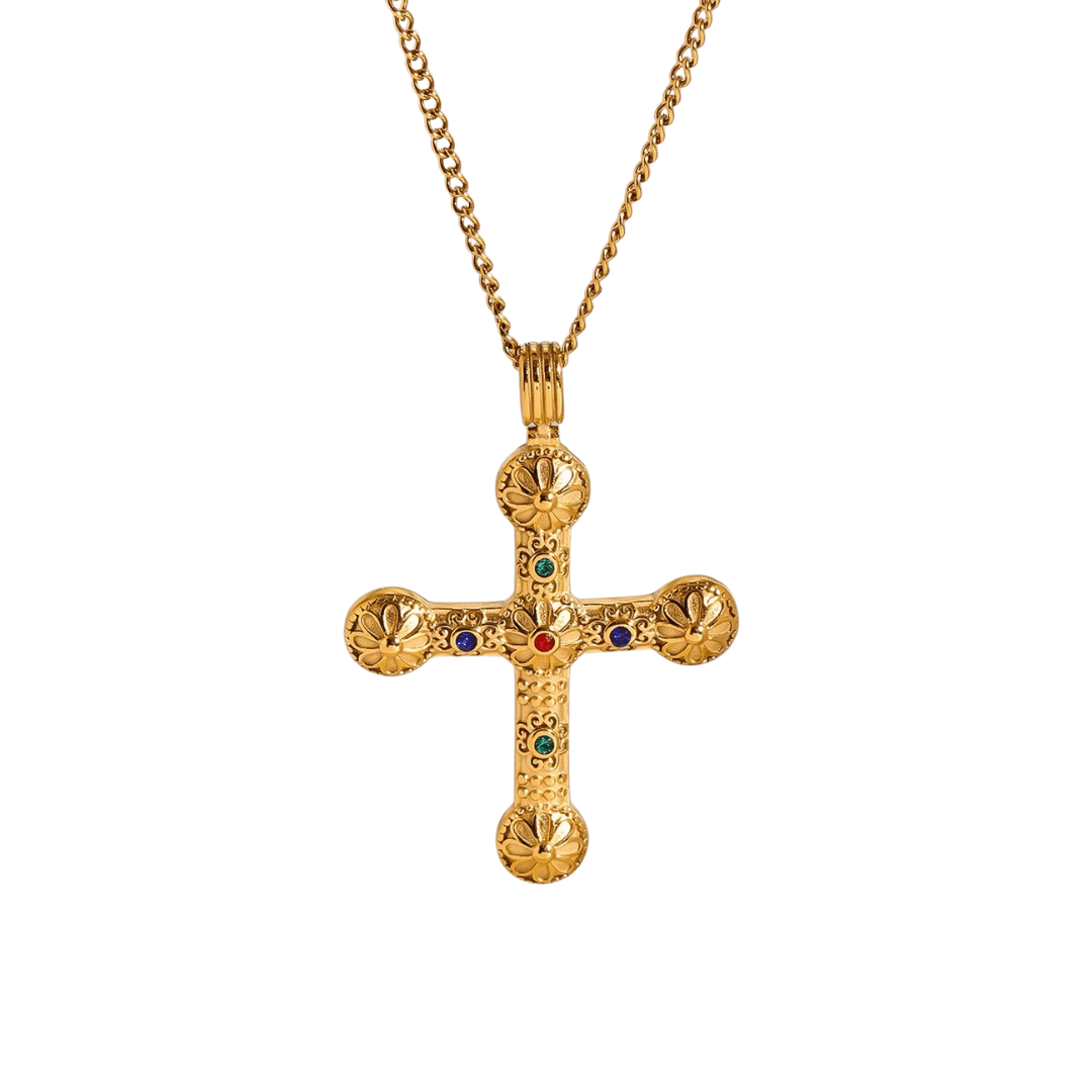 Eve Dangle Cross Gold Necklace - ILLUSIVE JEWELS
