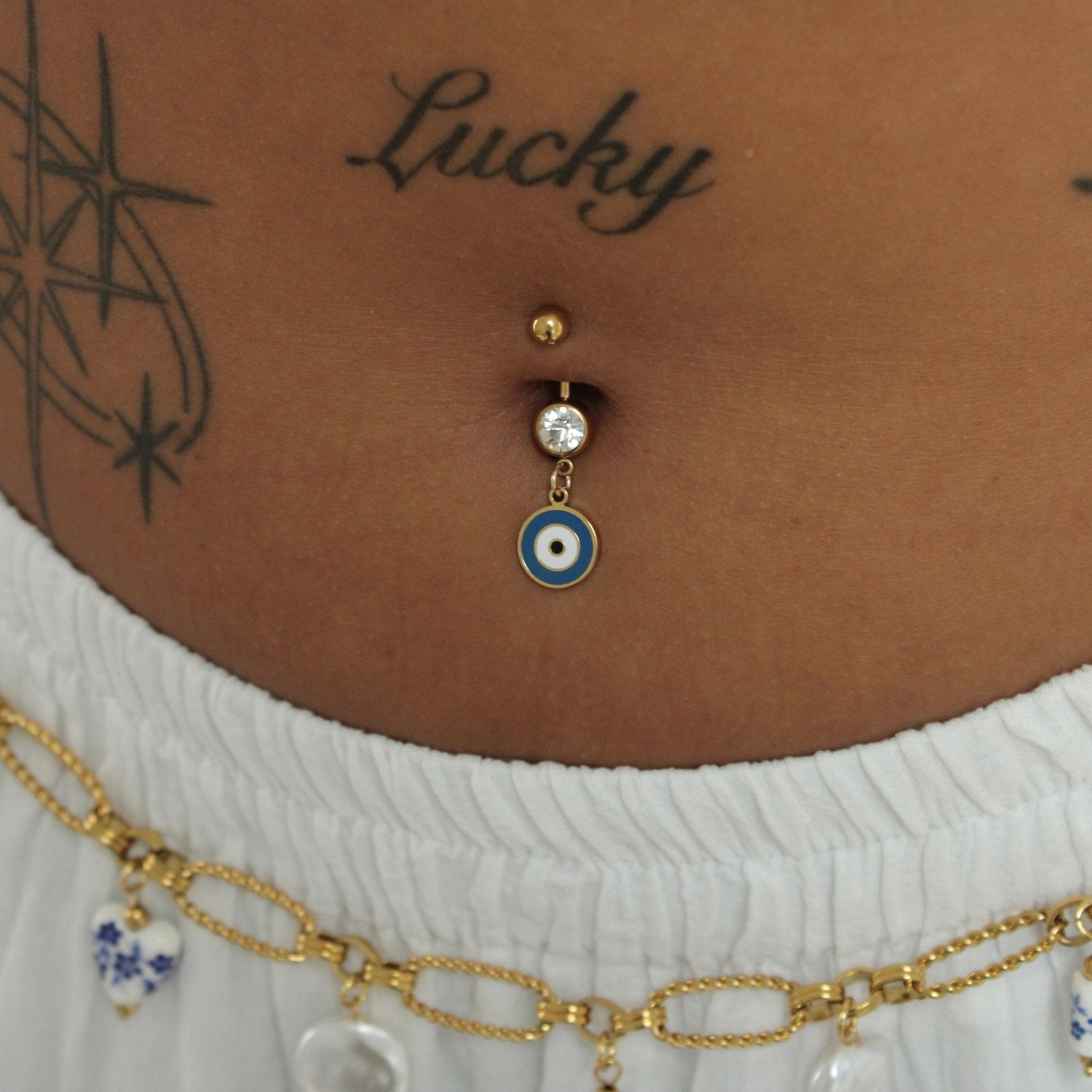 Evil Eye Belly Bar - ILLUSIVE JEWELS