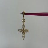 Gold 3D Cross Belly Bar - ILLUSIVE JEWELS