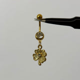 Gold 4 Leaf Clover Belly Bar - ILLUSIVE JEWELS