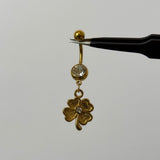 Gold 4 Leaf Clover Belly Bar - ILLUSIVE JEWELS