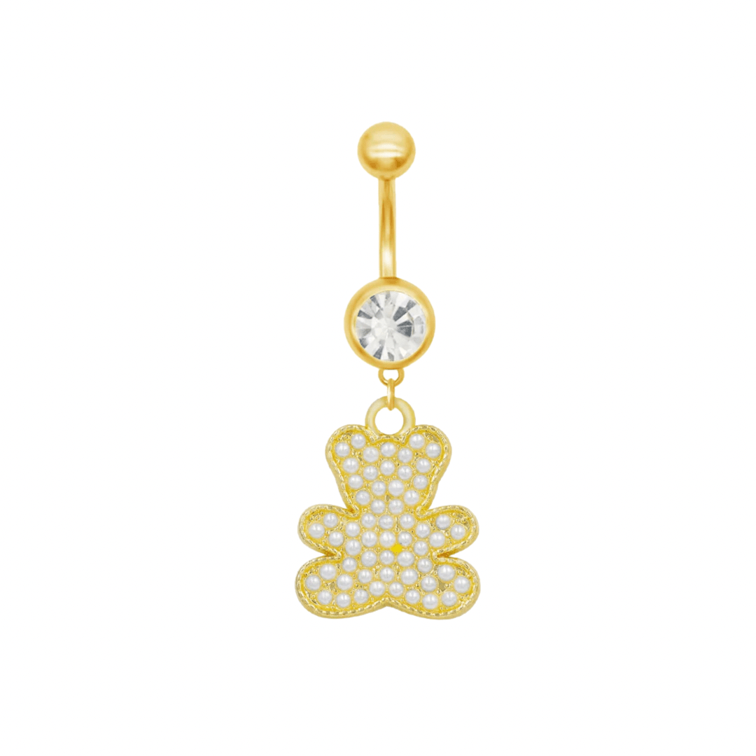 Gold Bear Belly Bar - ILLUSIVE JEWELS