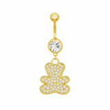 Gold Bear Belly Bar - ILLUSIVE JEWELS