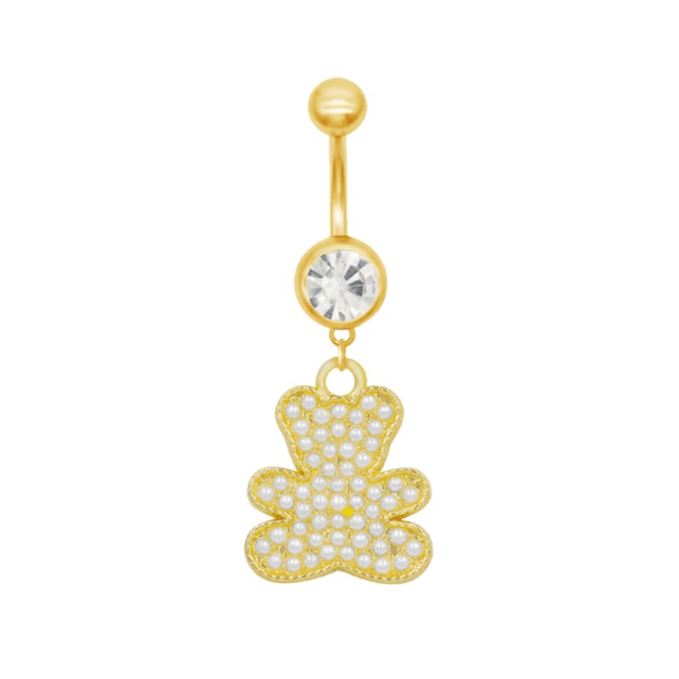 Gold Bear Belly Bar - ILLUSIVE JEWELS