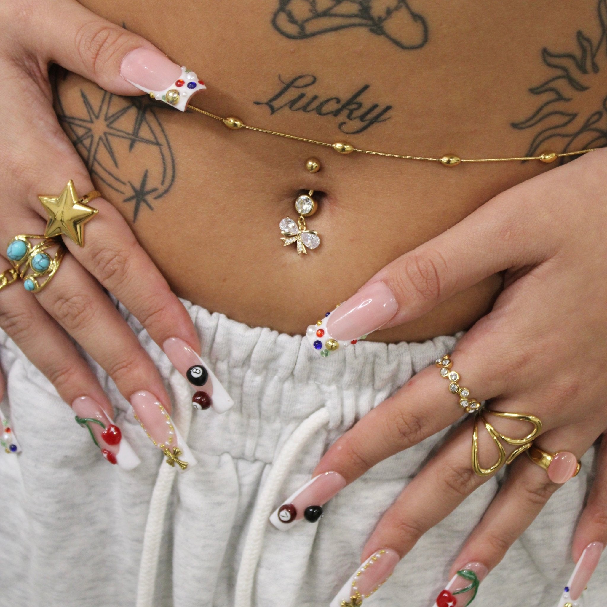 Gold Bow Belly Bar - ILLUSIVE JEWELS