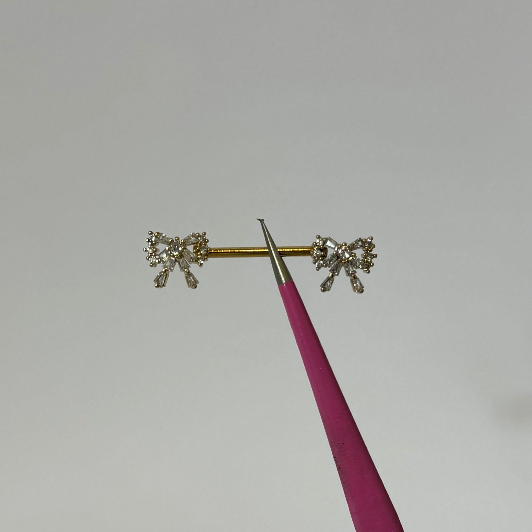 Gold Bow Nipple Bars - ILLUSIVE JEWELS