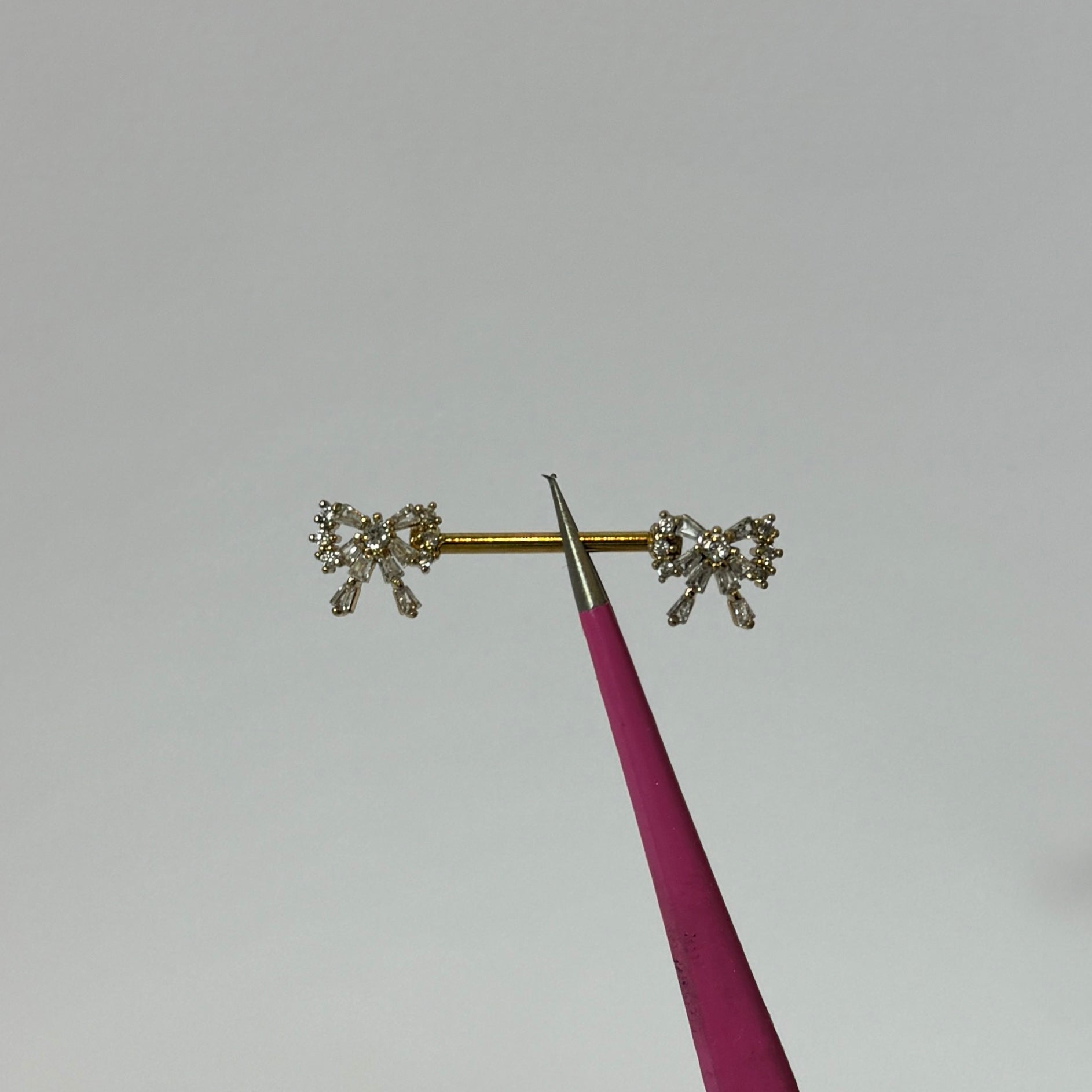 Gold Bow Nipple Bars - ILLUSIVE JEWELS