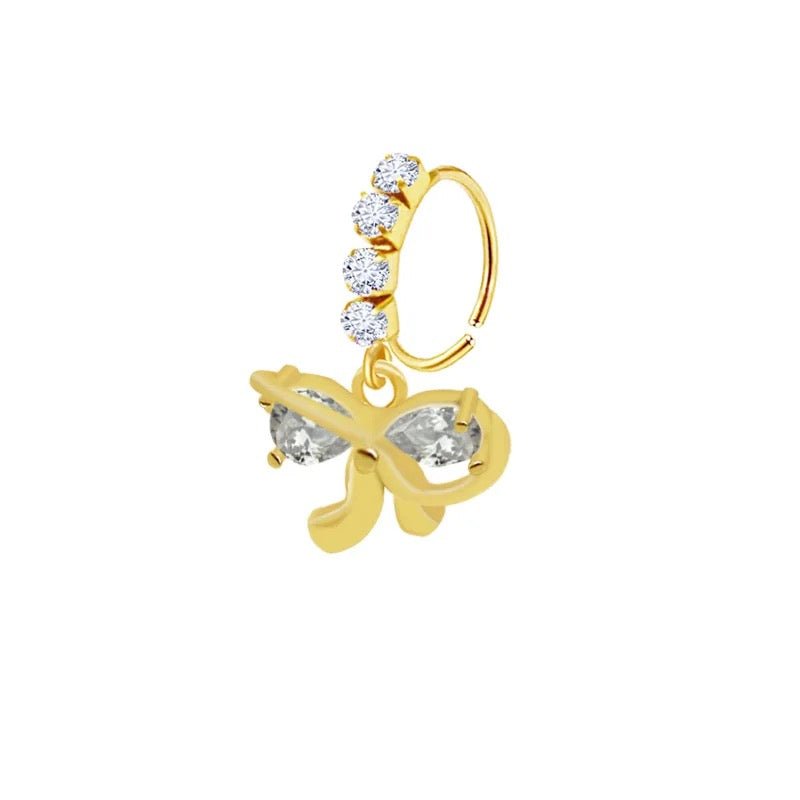 Gold Bow Nose Ring - ILLUSIVE JEWELS