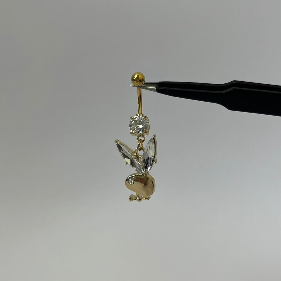 Gold Bunny Belly Bar - ILLUSIVE JEWELS