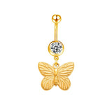 Gold Butterfly Belly Bar - ILLUSIVE JEWELS