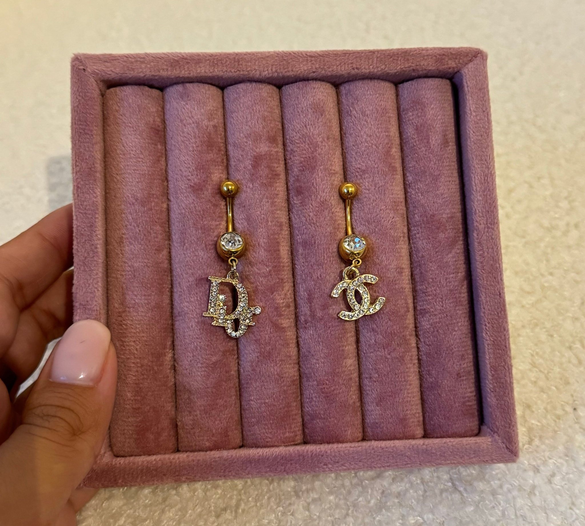 Gold C Belly Bar - ILLUSIVE JEWELS