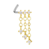 Gold Chain Dangling Nose Stud - ILLUSIVE JEWELS