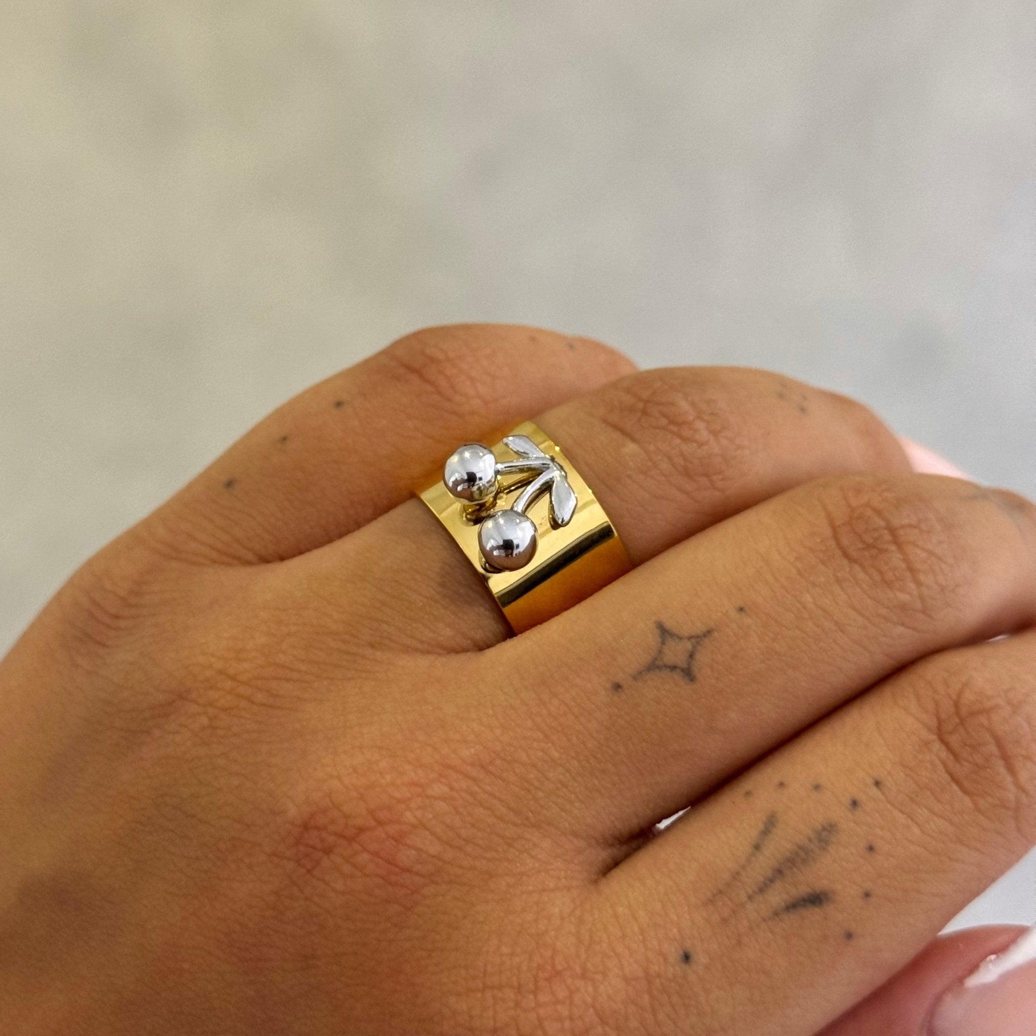 Gold Cherry Ring - ILLUSIVE JEWELS