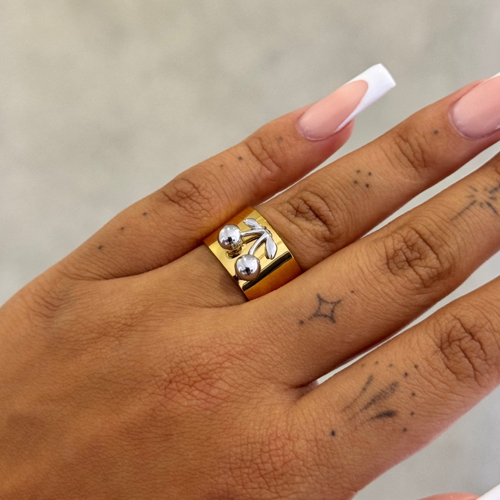 Gold Cherry Ring - ILLUSIVE JEWELS