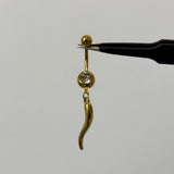 Gold Chilli Belly Bar - ILLUSIVE JEWELS