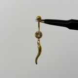 Gold Chilli Belly Bar - ILLUSIVE JEWELS