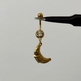 Gold Croissant Belly Bar - ILLUSIVE JEWELS