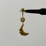 Gold Croissant Belly Bar - ILLUSIVE JEWELS