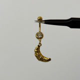 Gold Croissant Belly Bar - ILLUSIVE JEWELS