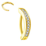 Gold CZ Titanium Belly Clicker - ILLUSIVE JEWELS
