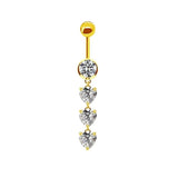Gold Dangling Belly Bar - ILLUSIVE JEWELS