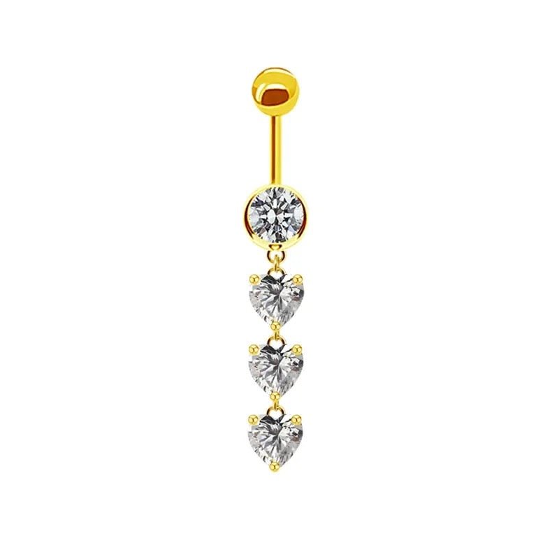 Gold Dangling Belly Bar - ILLUSIVE JEWELS