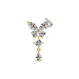 Gold Dangling Butterfly Nose Stud - ILLUSIVE JEWELS