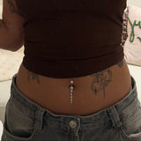 Gold Dangling Gemstone Belly Bar - ILLUSIVE JEWELS