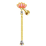 Gold Dangling Lotus Helix Piercing - ILLUSIVE JEWELS