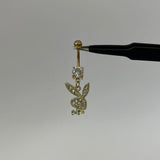 Gold Diamanté Bunny Belly Bar - ILLUSIVE JEWELS