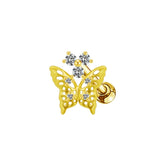 Gold Diamanté Butterfly Helix Piercing - ILLUSIVE JEWELS
