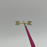 Gold Diamanté C Nipple Bars - ILLUSIVE JEWELS