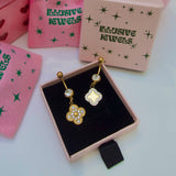 Gold Diamante Clover Belly Bar - ILLUSIVE JEWELS