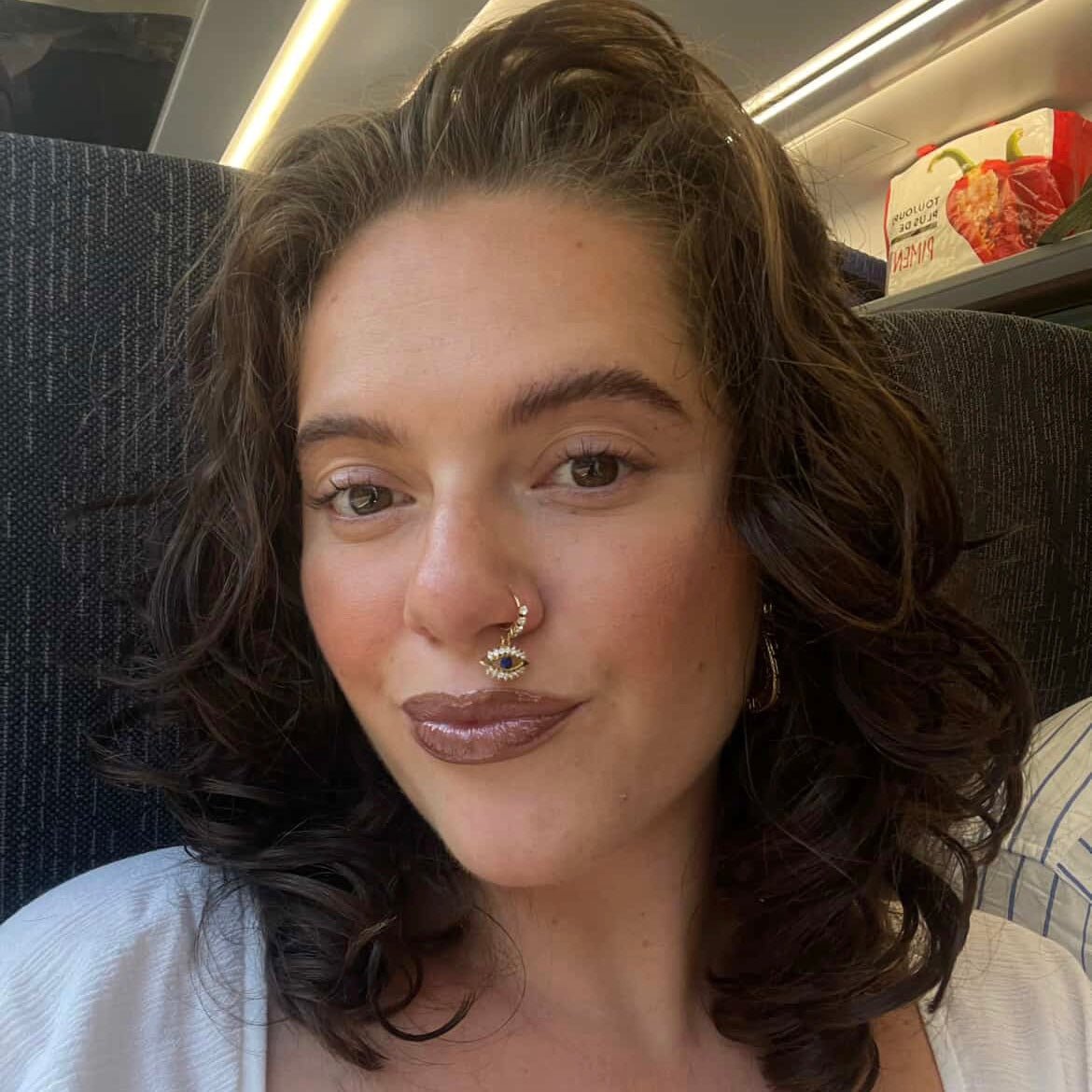 Gold Diamante Evil Eye Nose Ring - ILLUSIVE JEWELS