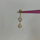 Gold Evil Eye Circle Belly Bar - ILLUSIVE JEWELS
