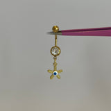Gold Evil Eye Starfish Belly Bar - ILLUSIVE JEWELS