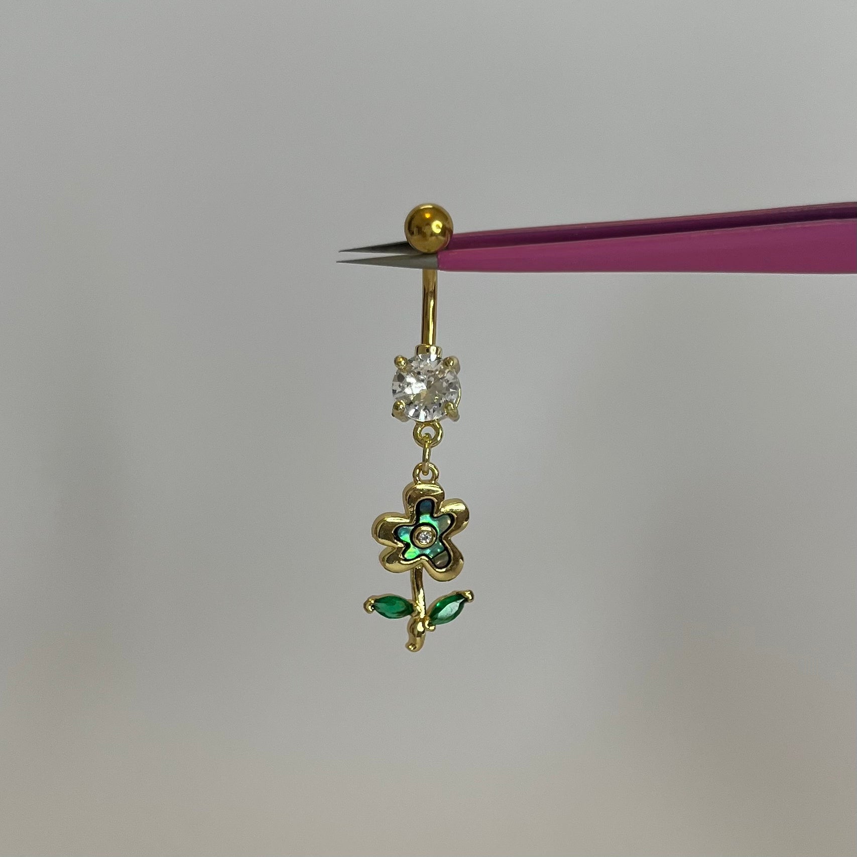Gold Flower Belly Bar - ILLUSIVE JEWELS