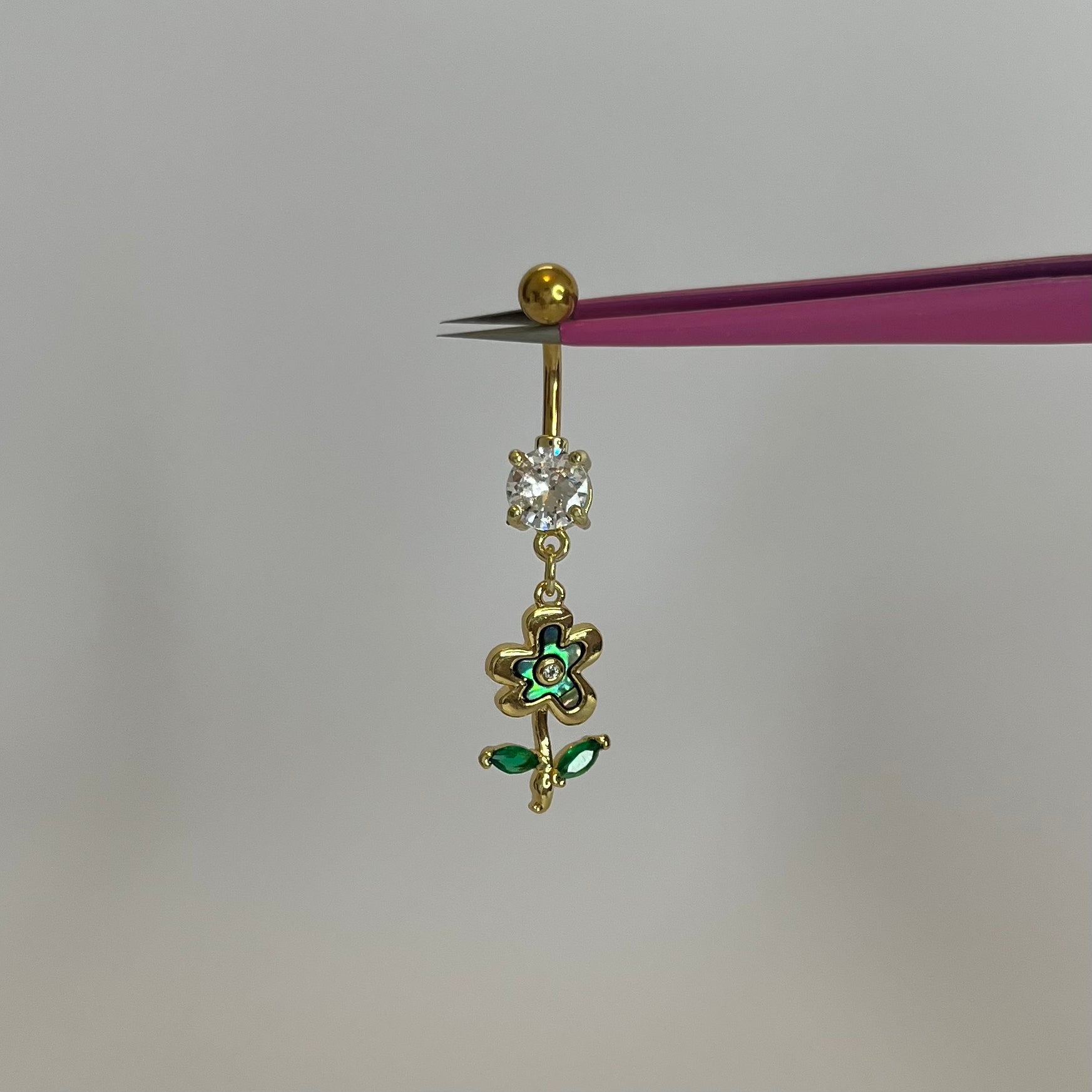 Gold Flower Belly Bar - ILLUSIVE JEWELS