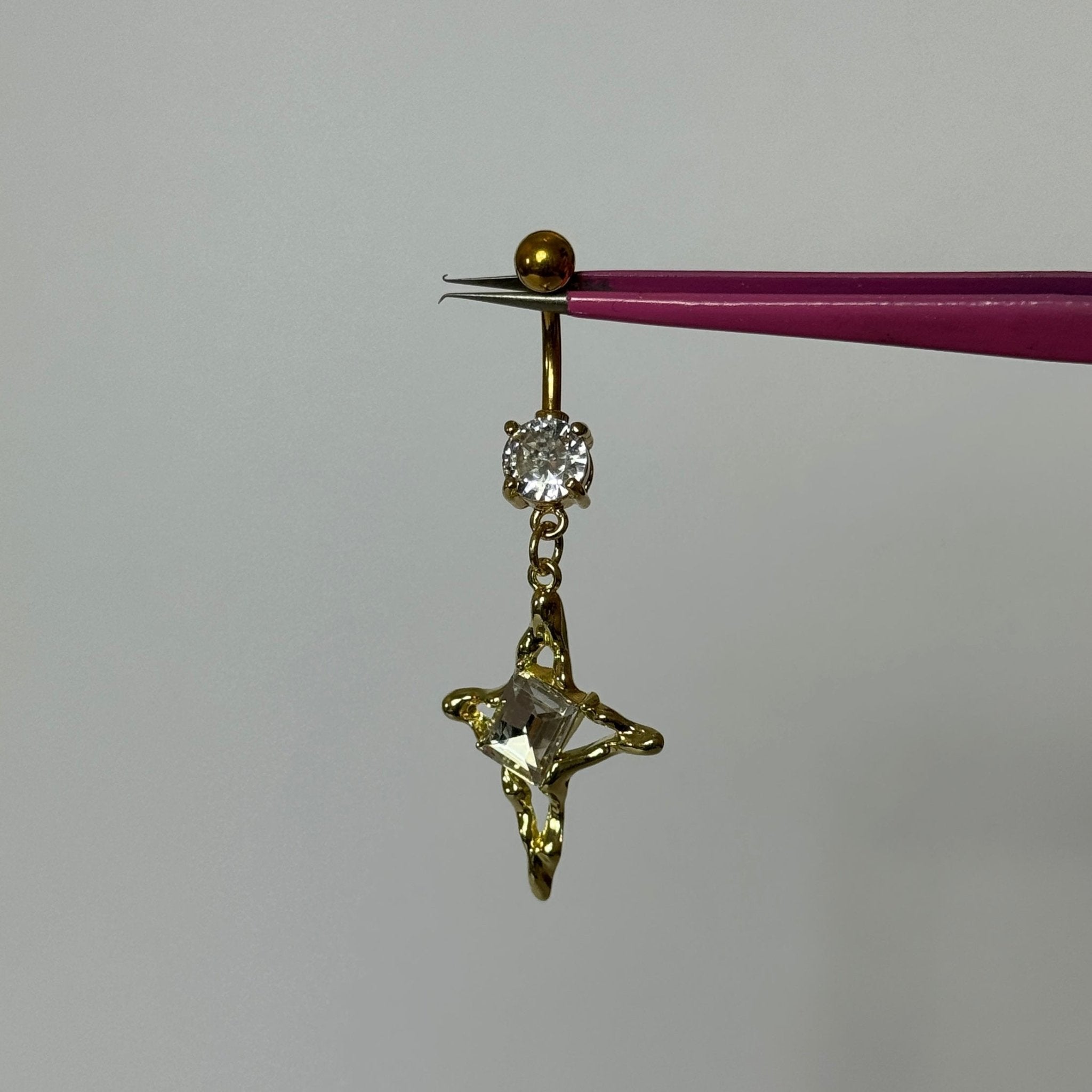 Gold Geometric Belly Bar - ILLUSIVE JEWELS