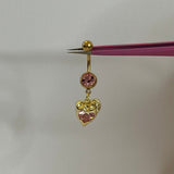 Gold Geometric Heart Belly Bar - ILLUSIVE JEWELS