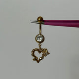 Gold Geometric Love Belly Bar - ILLUSIVE JEWELS