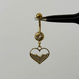 Gold Half Filled Heart Belly Bar - ILLUSIVE JEWELS