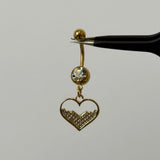Gold Half Filled Heart Belly Bar - ILLUSIVE JEWELS