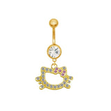Gold Hello Kitty Belly Bar - ILLUSIVE JEWELS