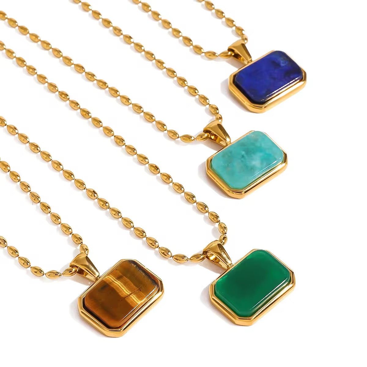 Gold Lapis Lazuli Pendant Necklace - ILLUSIVE JEWELS