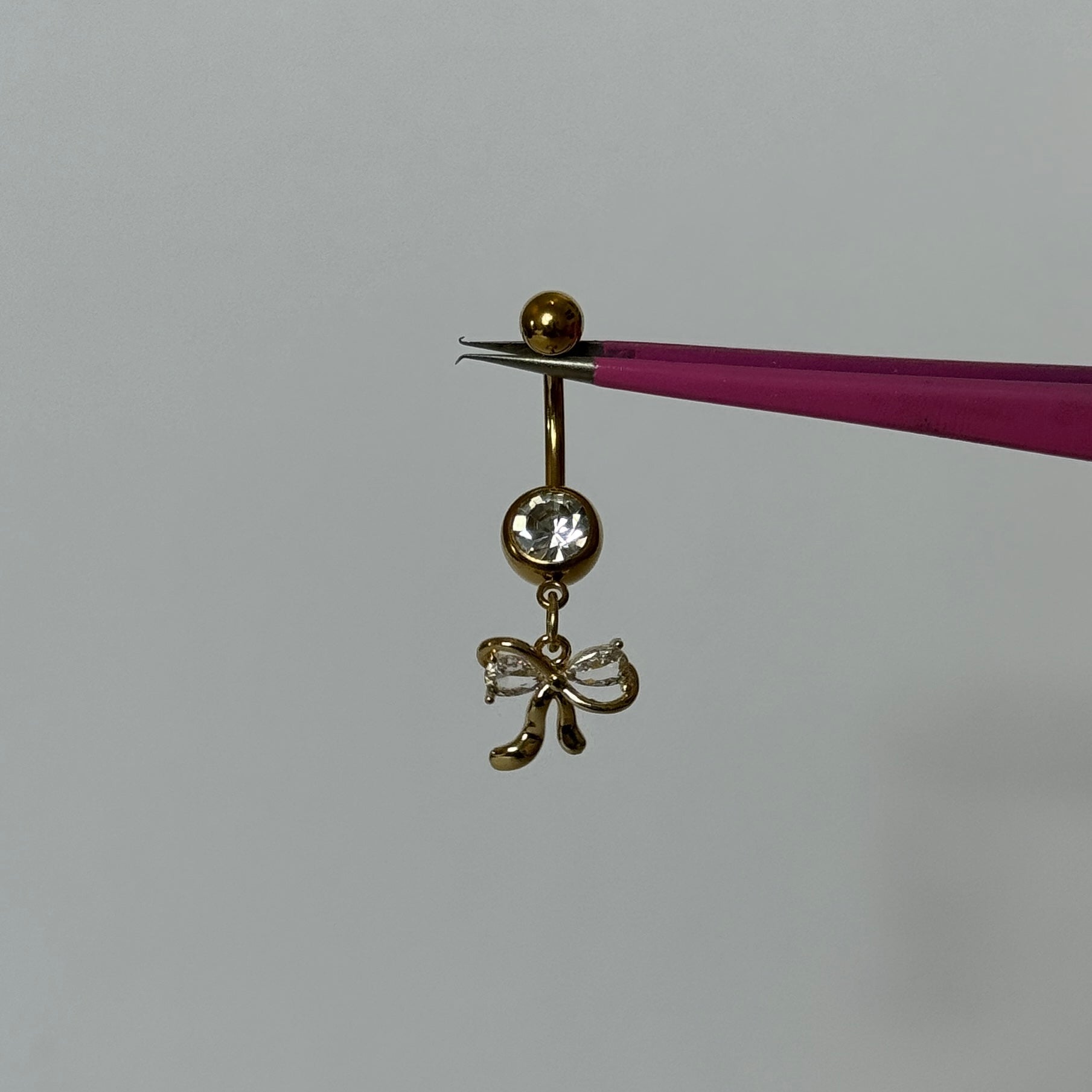 Gold Mini Bow Belly Bar - ILLUSIVE JEWELS