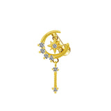 Gold Moon Dangling Helix Piercing - ILLUSIVE JEWELS