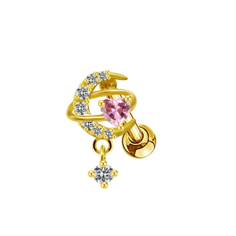 Gold Moon Helix Piercing - ILLUSIVE JEWELS